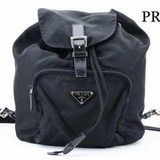 プラダ(PRADA)のPRADA プラダ　リュック　三角プレート　テスート　ブラック　23053106(リュック/バックパック)