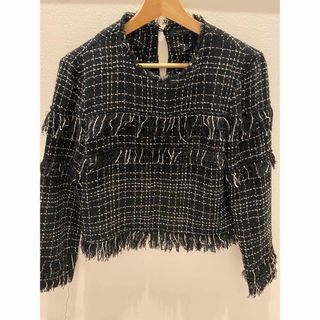 ザラ(ZARA)のzaraツイードトップス(シャツ/ブラウス(長袖/七分))