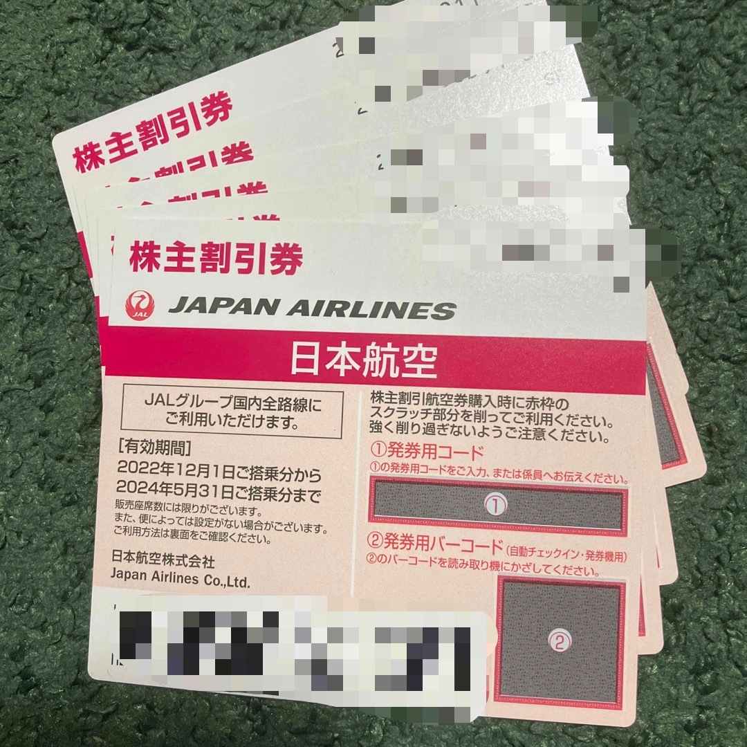 JAL 株主優待　5枚乗車券/交通券