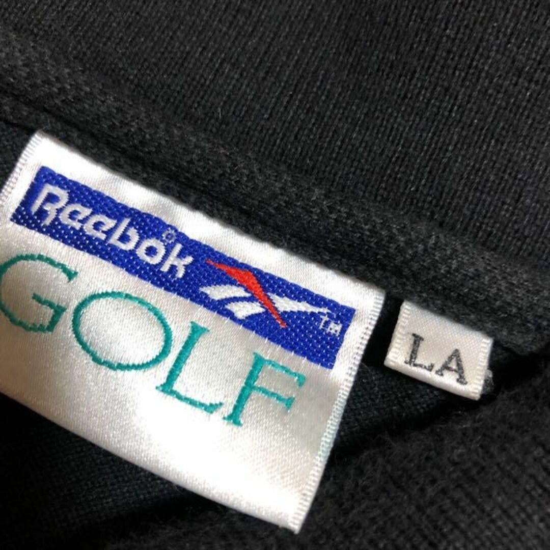 Reebok(リーボック)の90s 台湾製 Reebok GOLF ポロシャツ 黒 Lサイズ メンズのトップス(ポロシャツ)の商品写真