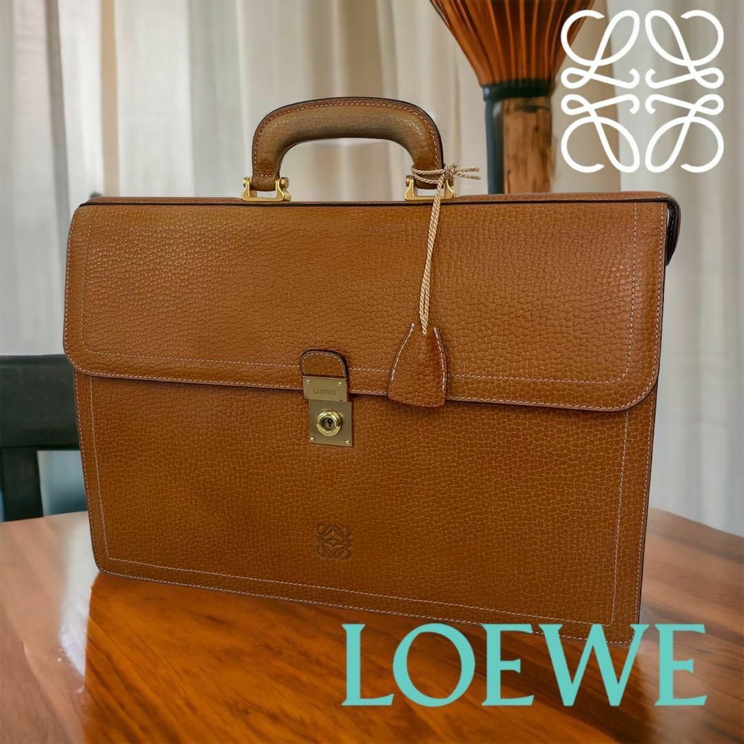 ロエベ ビジネスバッグ カーフスキン ベージュキャメル LOEWE