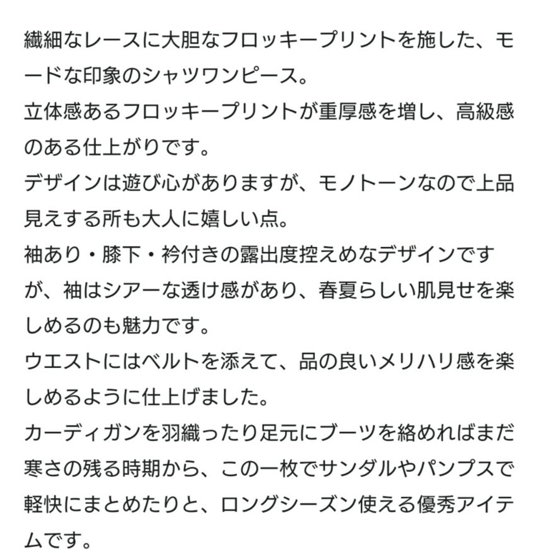 GRACE CONTINENTAL(グレースコンチネンタル)のグレースコンチネンタルレースフロッキープリントドレス38 レディースのワンピース(ロングワンピース/マキシワンピース)の商品写真