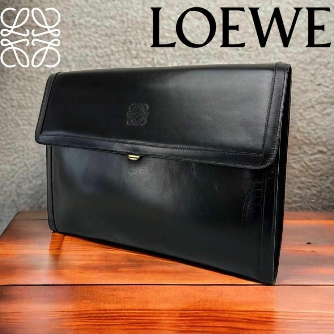 LOEWEロエベ オールレザー クラッチバック メンズ | フリマアプリ ラクマ
