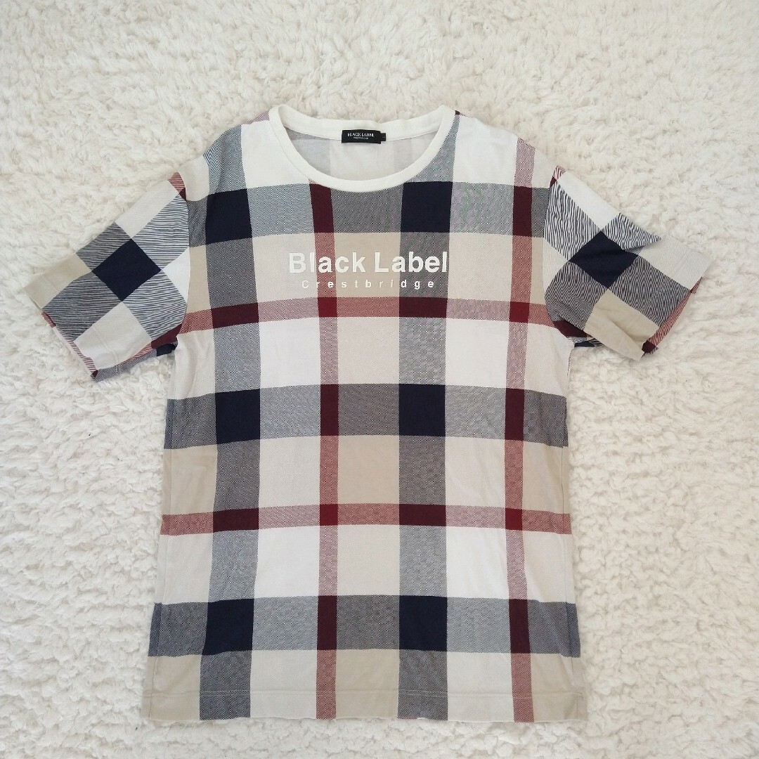 美品 BLACK LABEL CREST BRIDGE チェック ロゴ サイズＬ - Tシャツ