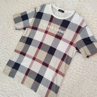 ブラックレーベルクレストブリッジ(BLACK LABEL CRESTBRIDGE)の美品 BLACK LABEL CREST BRIDGE チェック ロゴ サイズＬ(Tシャツ/カットソー(半袖/袖なし))