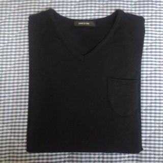 コムサメン(COMME CA MEN)の送料込　メンズ　COMME CA MEN　Vネック長袖シャツ　黒(Tシャツ/カットソー(七分/長袖))