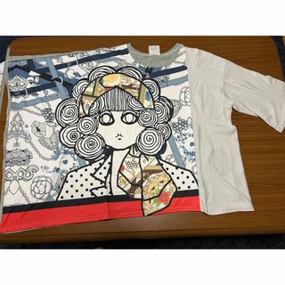 スカラー(ScoLar)の[スカラー]アシントメリー袖　スカラーちゃんイラストTシャツ・フリー(カットソー(長袖/七分))