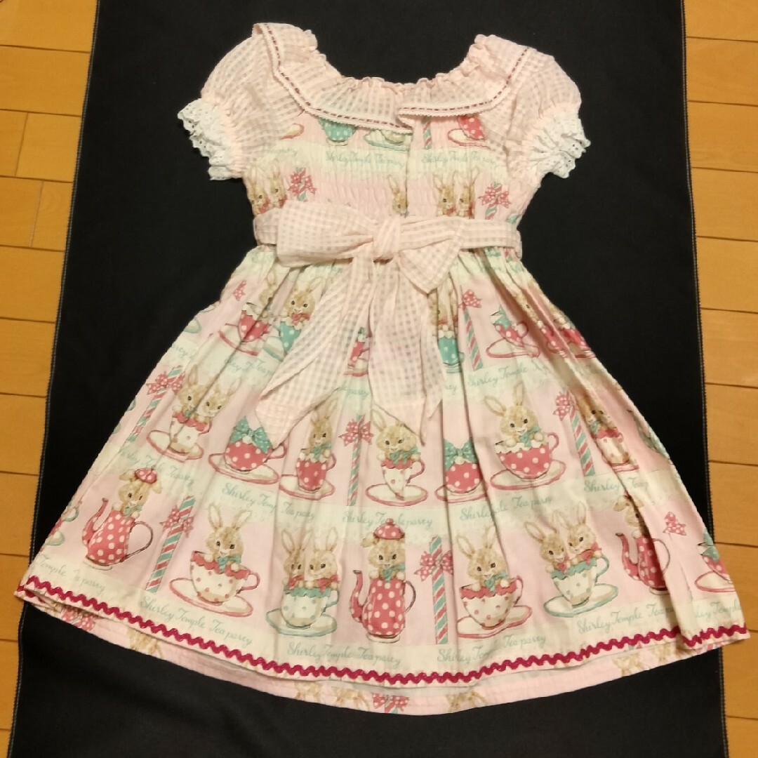 キッズ服女の子用(90cm~)【専用】 シャーリーテンプル うさぎpt ワンピ 120ピンク 新品タグ付き