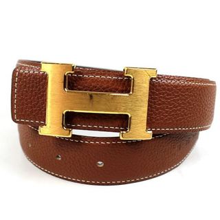 エルメス(Hermes)のエルメス コンスタンス ベルト　茶×シルバー金具 リバーシブル 85　ブラウン　(ベルト)