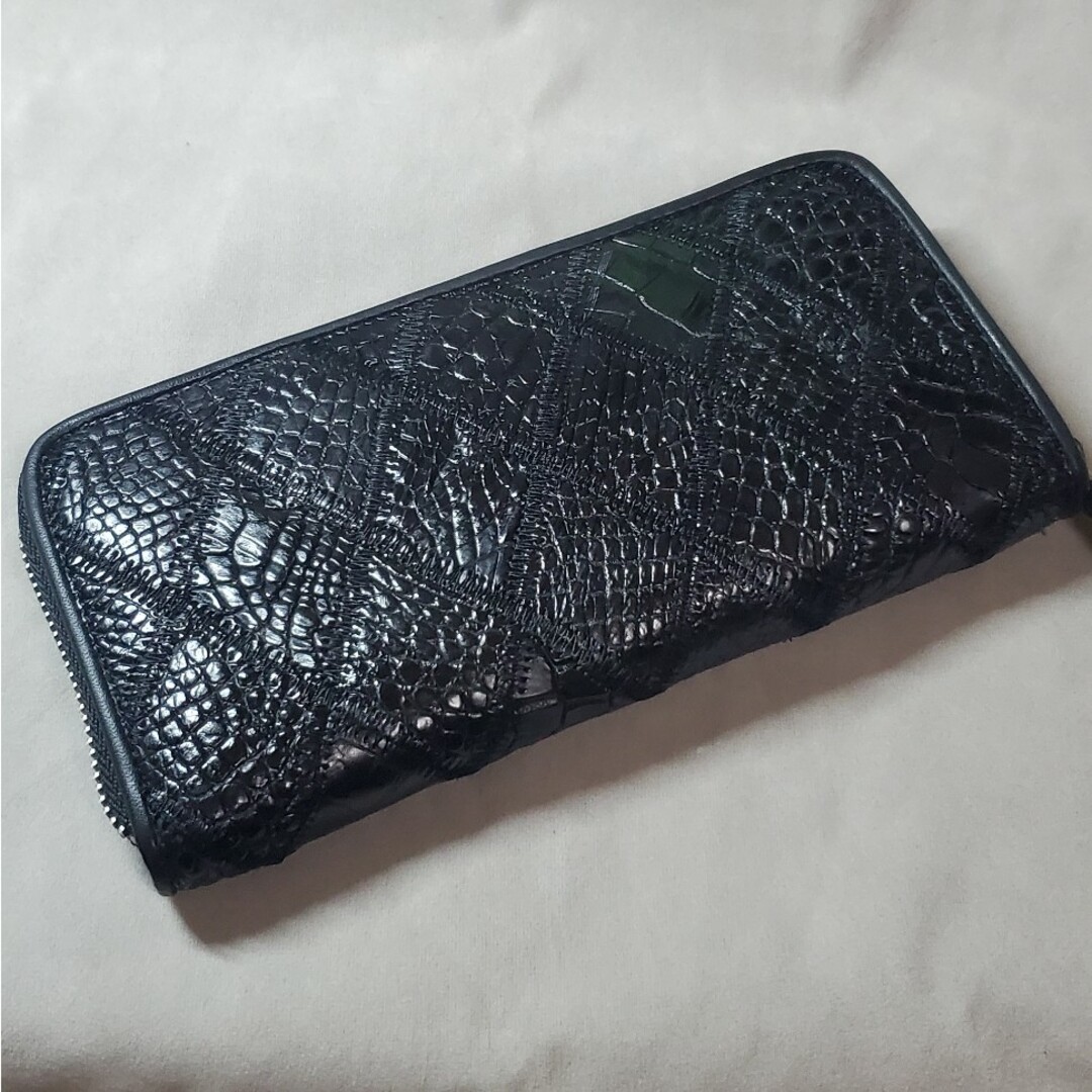 1点のみ 新品 クロコダイル ワニ革 腹革 長財布 ラウンドファスナー