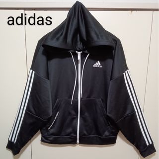 アディダス(adidas)のadidasアディダススリーラインジャージブラックサイズXOTレディース3L相当(パーカー)