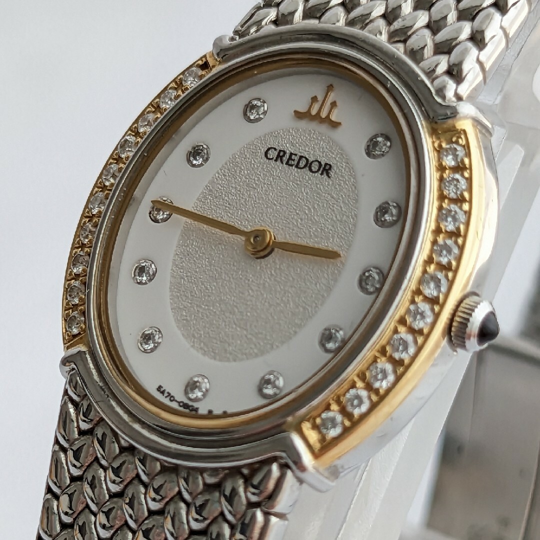 CREDOR(クレドール)の箱付き クレドール CREDOR 18KT ダイヤインデックス ダイヤベゼル レディースのファッション小物(腕時計)の商品写真