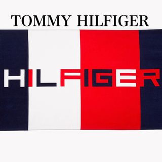 トミーヒルフィガー(TOMMY HILFIGER)のトミー ヒルフィガー ブランド タオルケット ロゴ 新品特大 ビーチ バスタオル(タオル/バス用品)