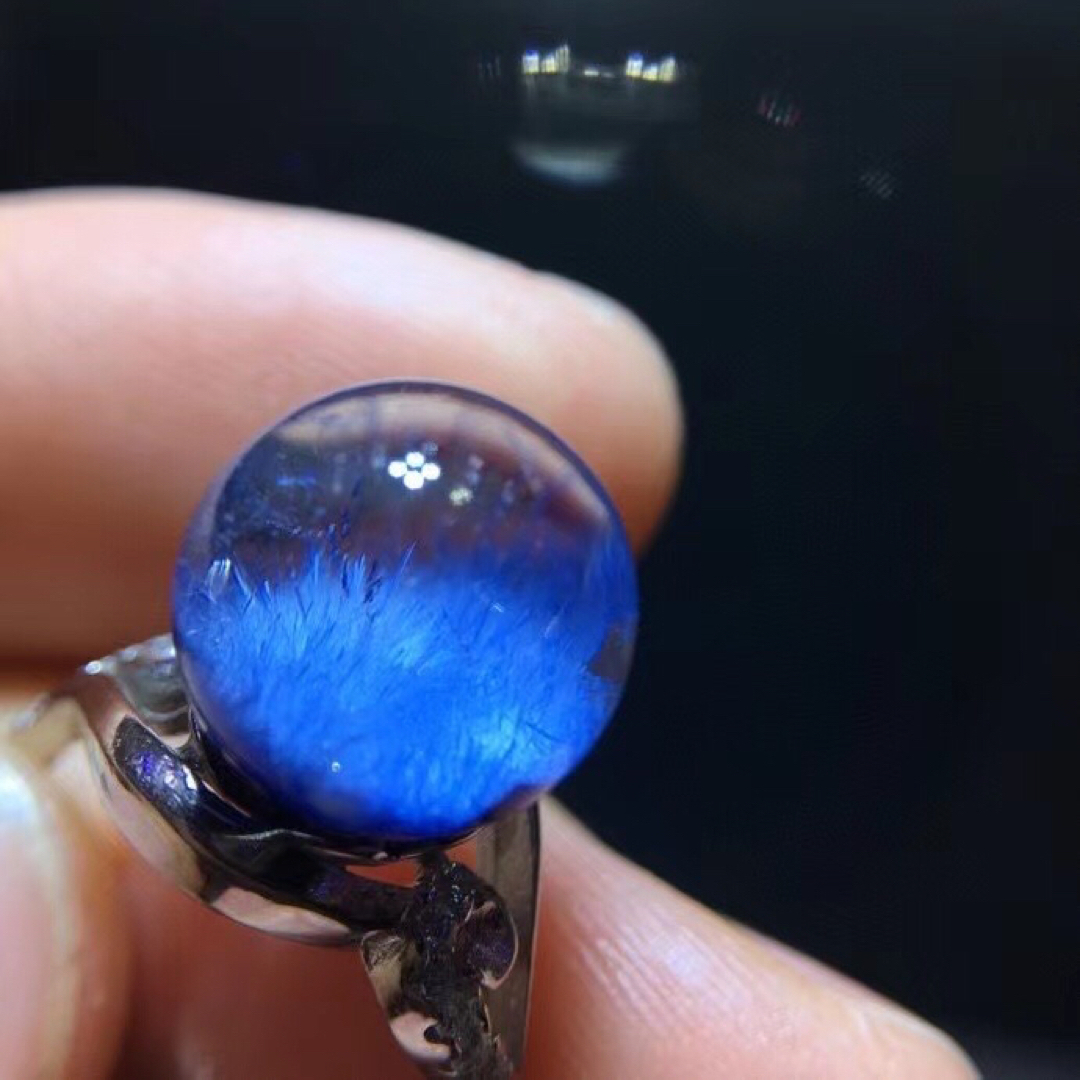 天然】ブルールチル デュモルチエライト リングs925 10.8mm