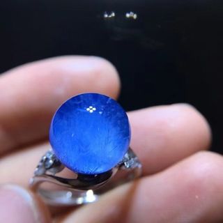 天然】ブルールチル デュモルチエライト リングs925 10.8mm-