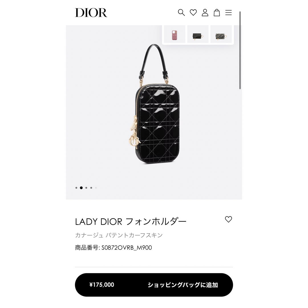 未使用ChristianDior LADYDIOR フォンホルダーカナージュ - ショルダー