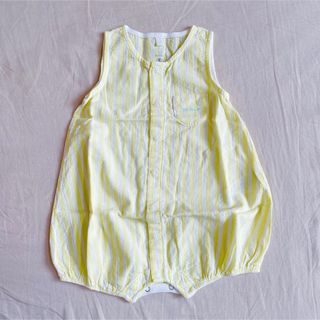 プチバトー(PETIT BATEAU)のプチバトー　爽やか　ストライプサロペット　ロンパース　6m  70cm(ロンパース)