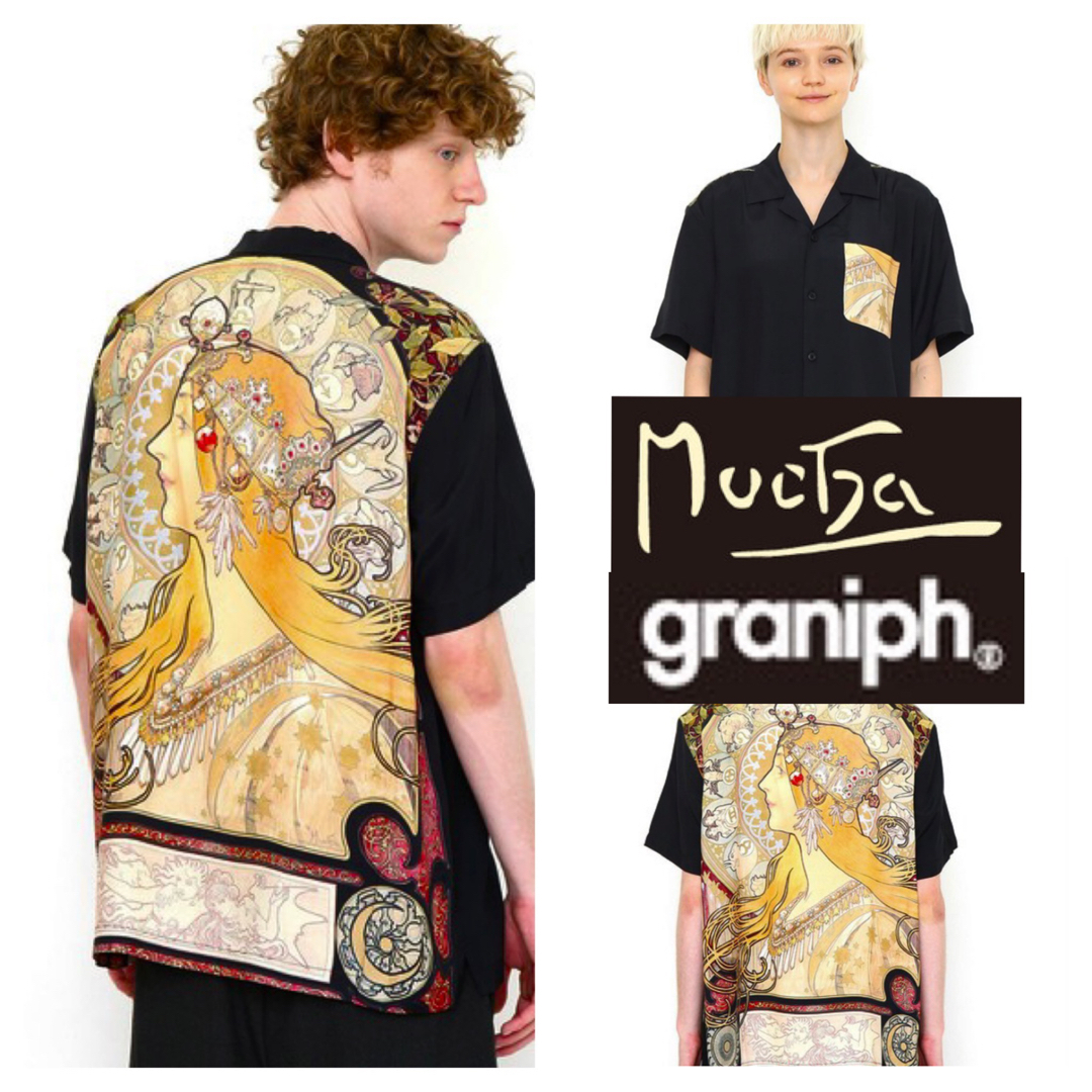 Design Tshirts Store graniph(グラニフ)の良品■グラニフ Mucha ミュシャ■黄道十二宮 オープンカラー 半袖 シャツ メンズのトップス(シャツ)の商品写真