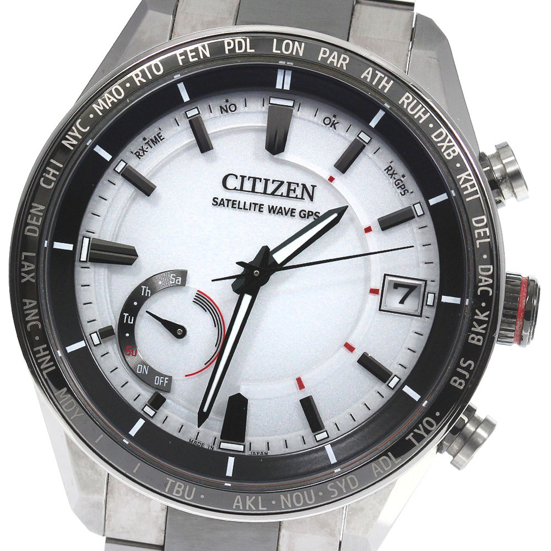 綺麗な状態文字盤シチズン CITIZEN CC3085-51A/F150-T025811 アテッサ エコドライブ デイデイト ソーラー電波 メンズ 良品 箱・保証書付き_755033