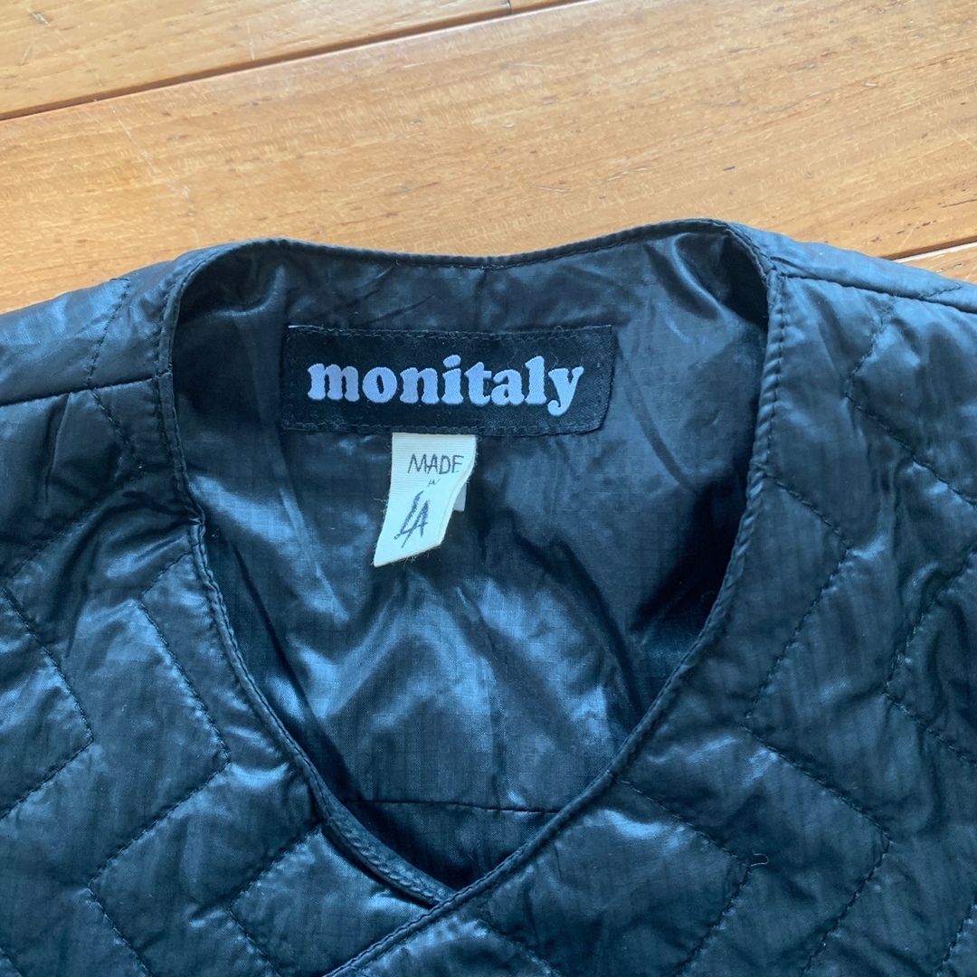 MONITALY ドテラ チャイナ ジャケット ダウン ブラック モニタリー ダウンジャケット