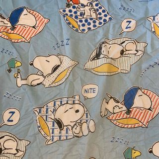 SNOOPY - 【ビンテージシーツ】スヌーピー スリープ 水色 フィット ...