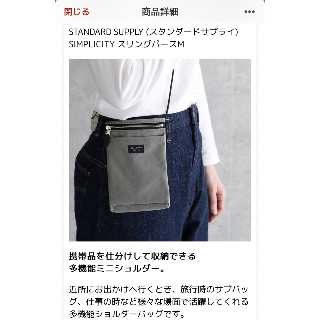 STANDARD SUPPLY(スタンダードサプライ)のスタンダードサプライ　SIMPLICITY SLING PURSE M メンズのバッグ(ショルダーバッグ)の商品写真