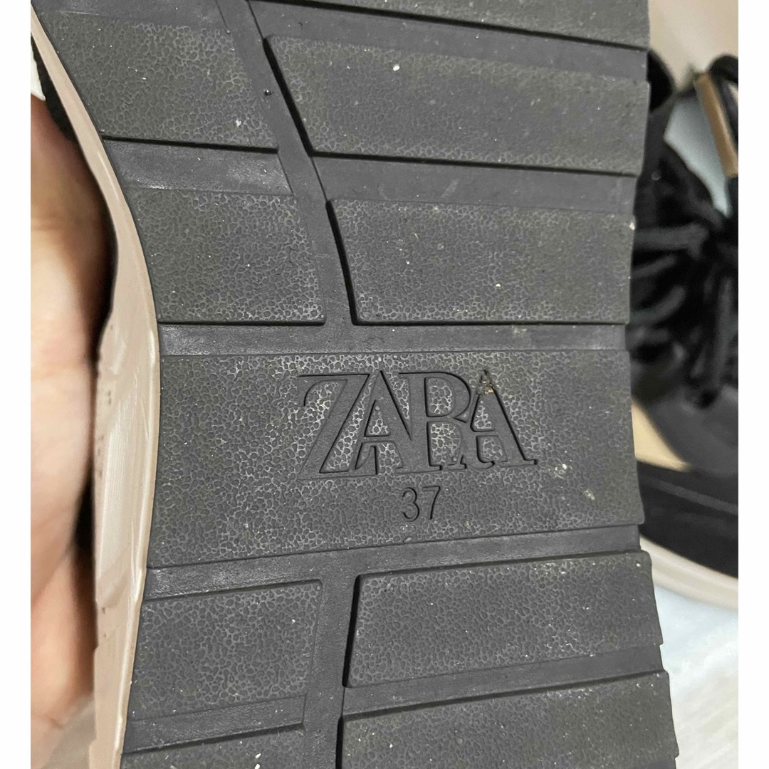ZARA コントラスト ハイカット スニーカー 37サイズ24cm