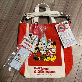 ディズニー40周年 ショルダーバッグ トートバッグ パスケース付きの