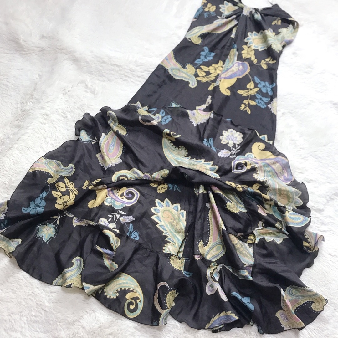 Max Mara - 極美品 MaxMara 白タグ シルク100 ペイズリー柄 ワンピース