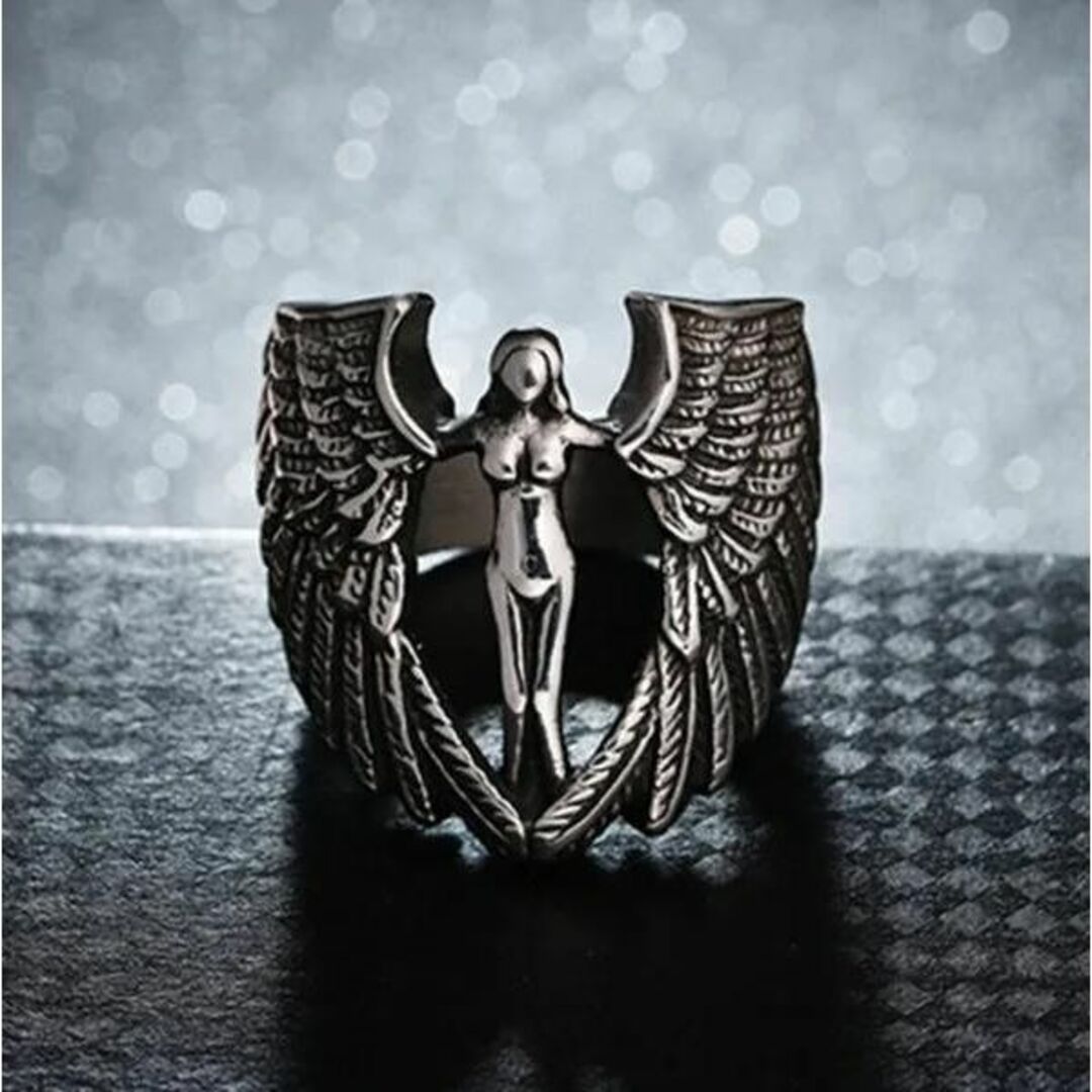 シルバー リング エンジェル 天使 アンティーク おしゃれ 指輪 22号 メンズのアクセサリー(リング(指輪))の商品写真