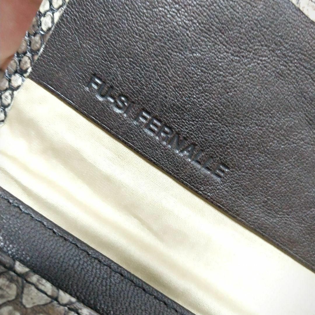 ★FU-SIFERNALLE【フーシフェルナーレ】パイソン 長財布 グレー 良品 レディースのファッション小物(財布)の商品写真