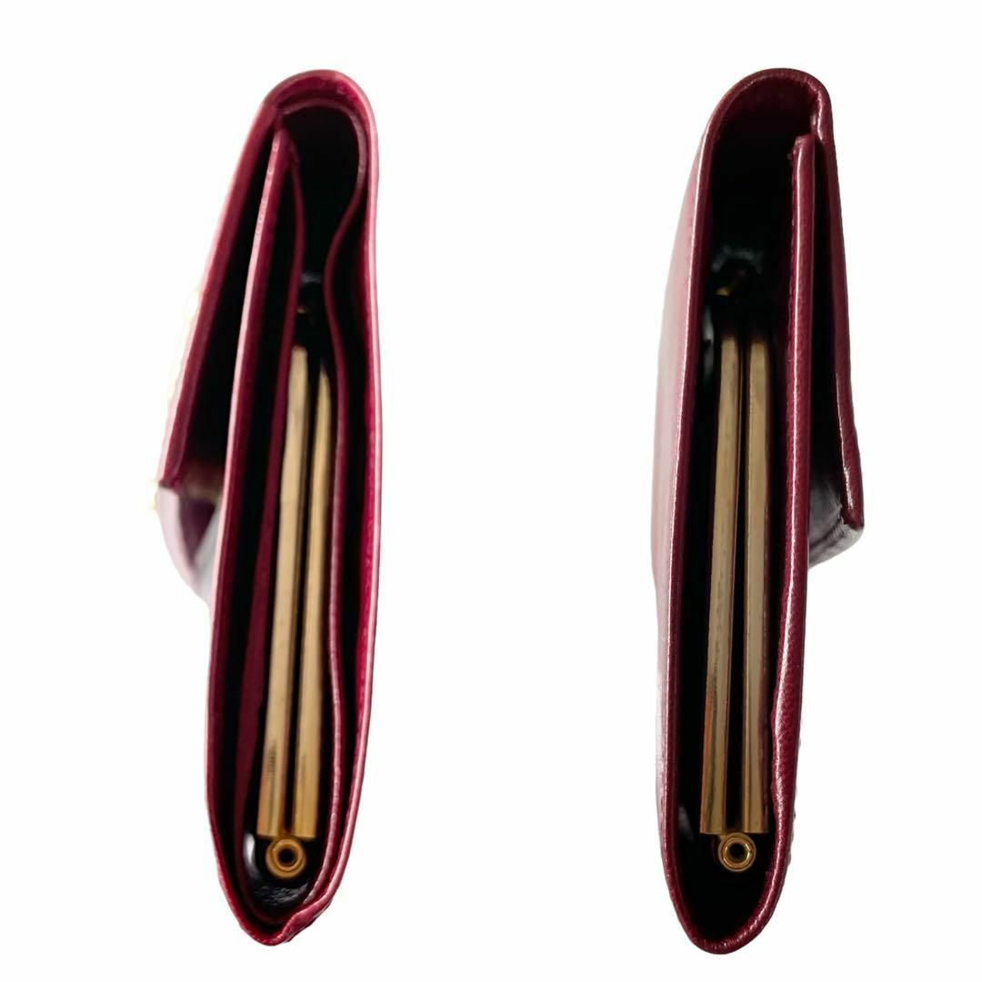 CELINE セリーヌ 三つ折り財布 ヴィンテージ コンパクト 薄型 ボルドー