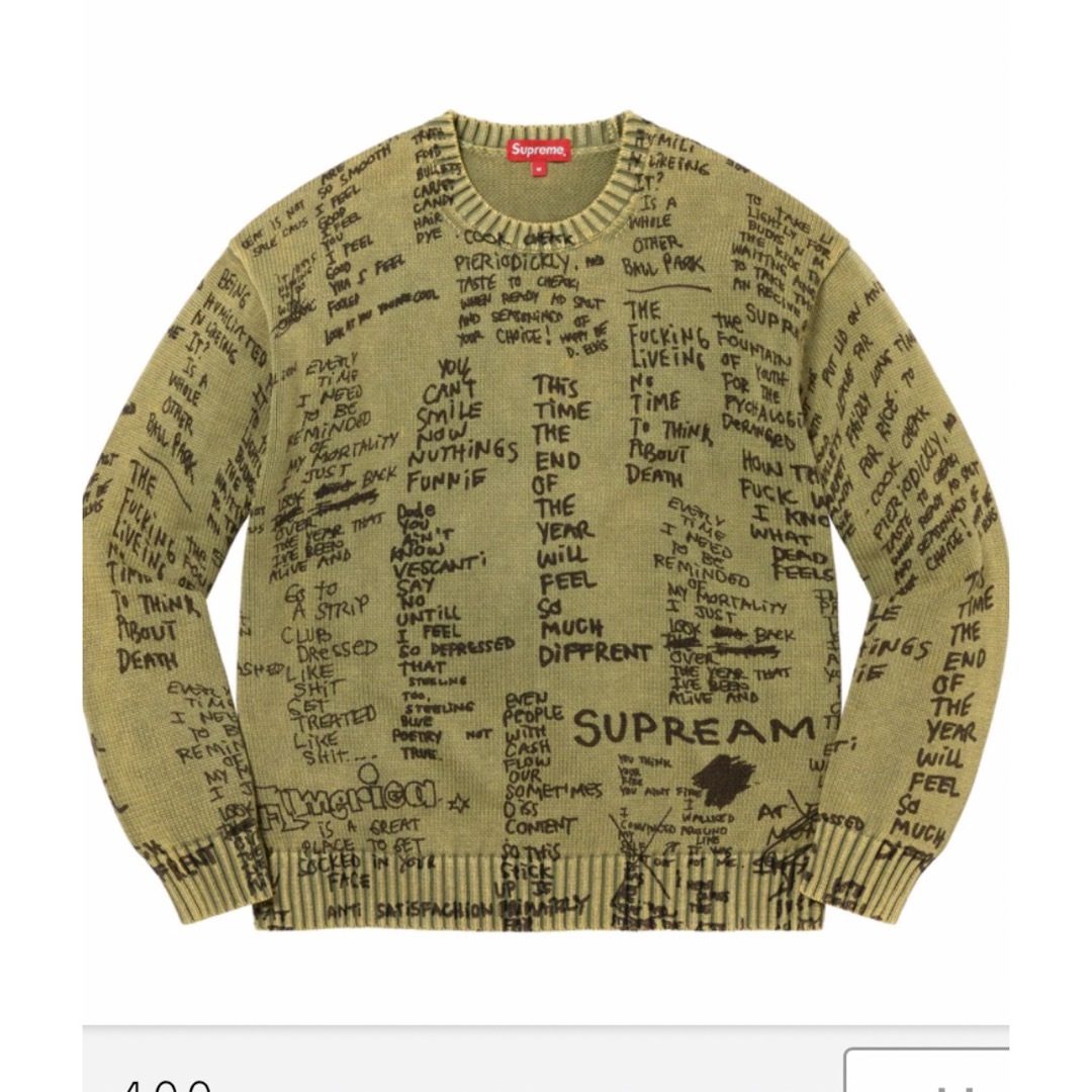 Supreme Gonz Poems Sweater Olive オリーブ