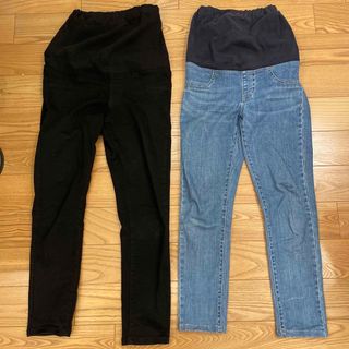 ユニクロ(UNIQLO)のUNIQLO  ユニクロマタニティデニム　2本セット　マタニティズボン(マタニティボトムス)