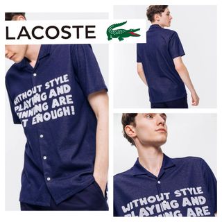 ラコステ(LACOSTE)の極美品■LACOSTE ラコステ■麻混 レタージャガード オープンカラー シャツ(シャツ)