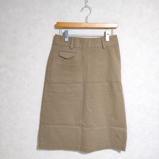 マーガレットハウエル(MARGARET HOWELL)のMARGARET HOWELL LIGHT COTTON TWILL コットンチノスカート 578-0232602 定価34000円 ロングスカート ベージュ レディース マーガレットハウエル【中古】3-0601G△(ロングスカート)