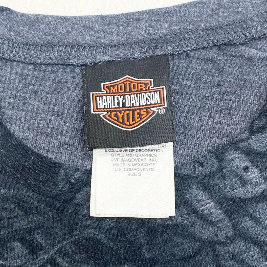 Hurley(ハーレー)のUS古着 ハーレーダビッドソン HARLEY-DAVIDSON Tシャツ 半袖 総柄 プリント サイズ：メンズ S ブラック【中古】 メンズのトップス(Tシャツ/カットソー(半袖/袖なし))の商品写真