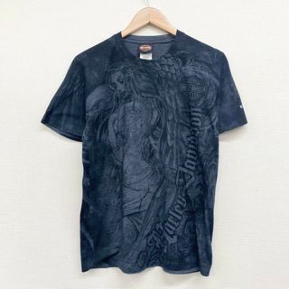 ハーレー(Hurley)のUS古着 ハーレーダビッドソン HARLEY-DAVIDSON Tシャツ 半袖 総柄 プリント サイズ：メンズ S ブラック【中古】(Tシャツ/カットソー(半袖/袖なし))