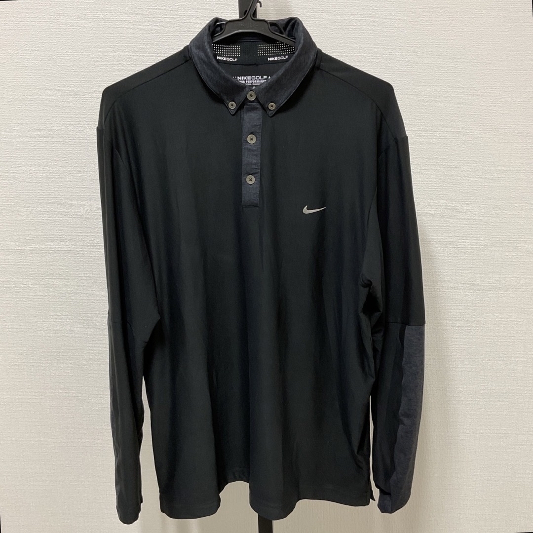 NIKE(ナイキ)のC-064 NIKEGOLF ツアーパフォーマンス 長袖シャツ XL 黒 速乾 スポーツ/アウトドアのゴルフ(ウエア)の商品写真