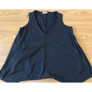 ザラ(ZARA)のZARAザラのノースリーブブラウス(used品)黒(シャツ/ブラウス(半袖/袖なし))