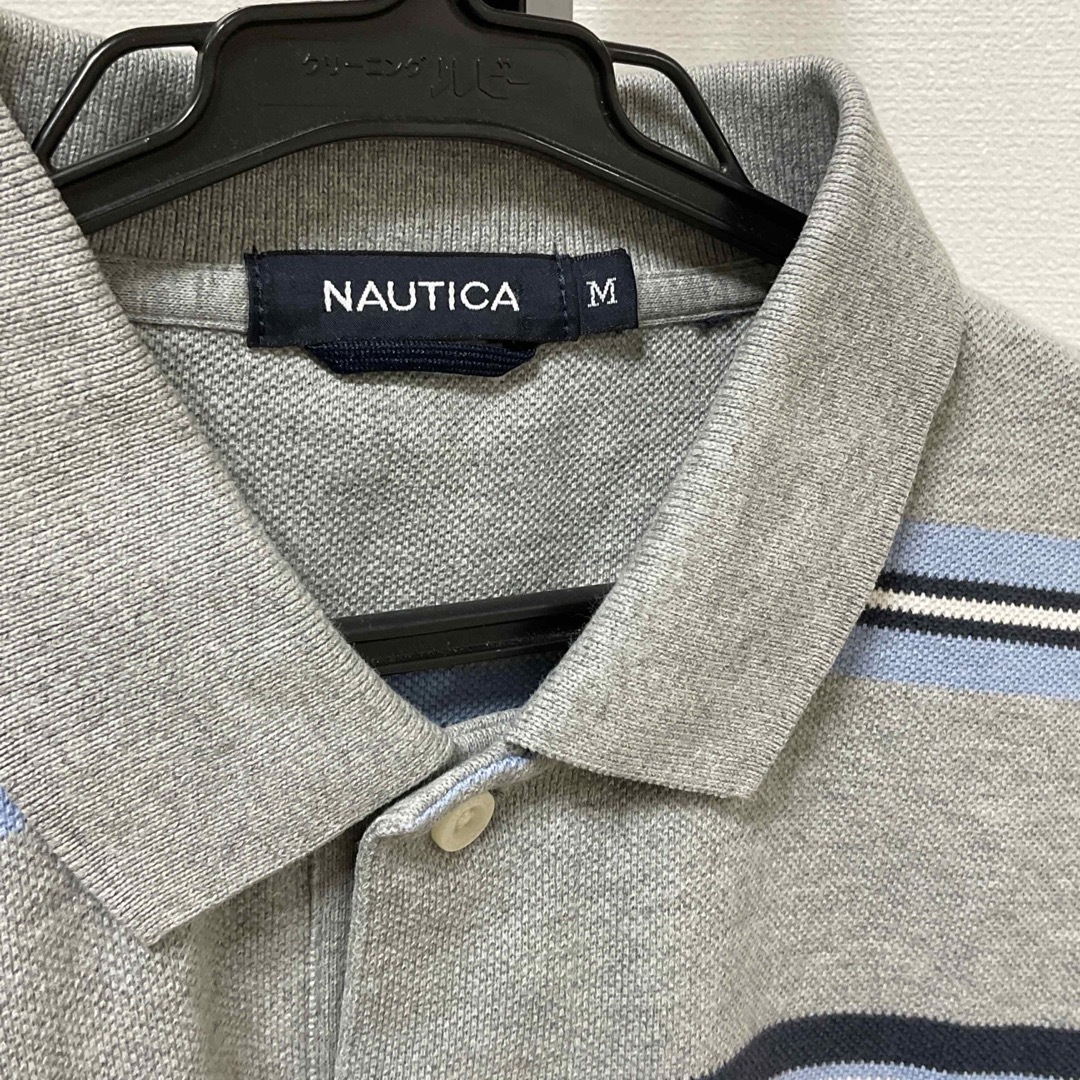 NAUTICA(ノーティカ)のC-068　NAUTICA 長袖　ポロシャツ　グレー　サイズM メンズのトップス(ポロシャツ)の商品写真