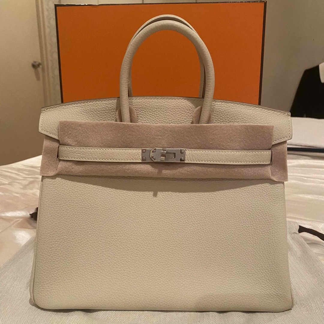 HERMES エルメス バーキン25 クレ×シルバー金具 トゴ