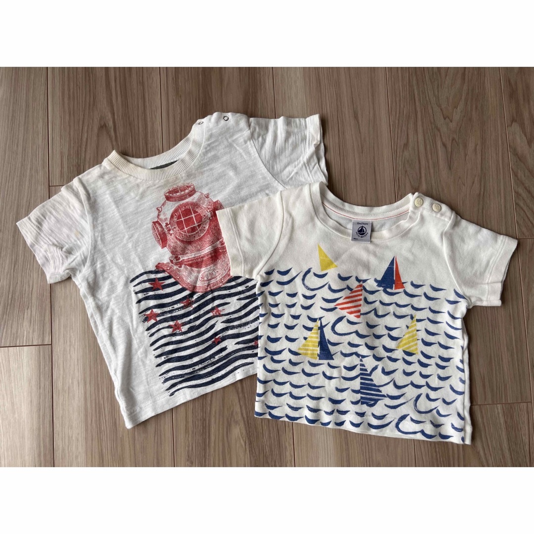 PETIT BATEAU - プチバトー Tシャツ 2枚セット 12-18mの通販 by v.v's