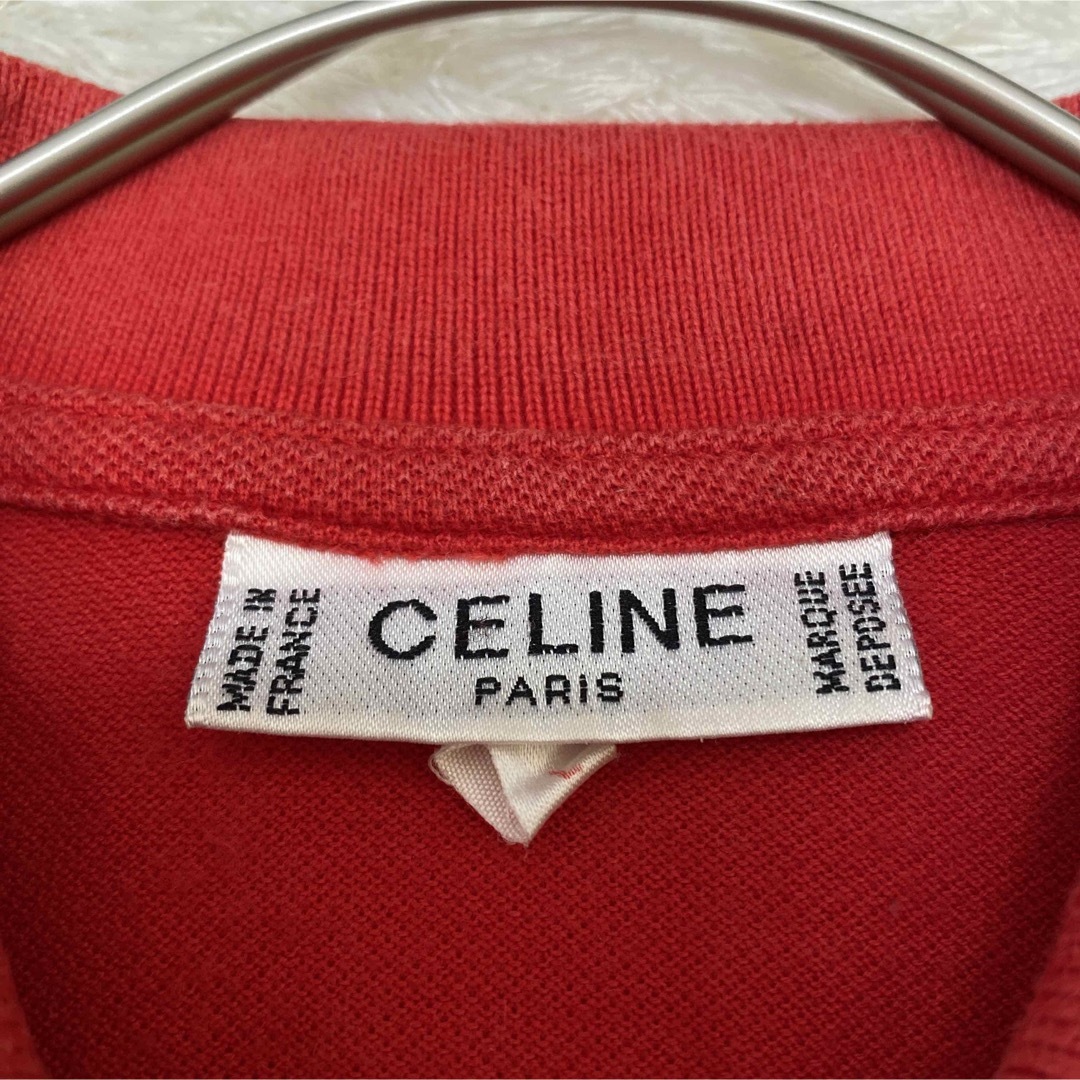 celine(セリーヌ)のポロシャツ　刺繍　セリーヌ　celine vintage 奇抜　レッド　レトロ　 メンズのトップス(ポロシャツ)の商品写真