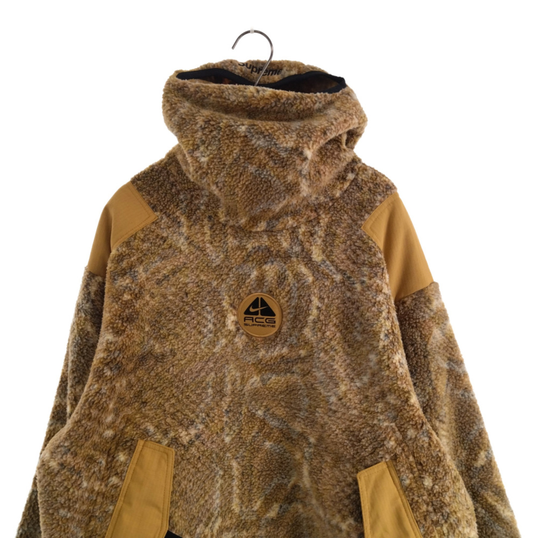 SUPREME シュプリーム 22AW×NIKE ACG Fleece Pullover Gold Snakeskinフリース プルオーバーパーカー  ゴールド スネークスキン ブラウン