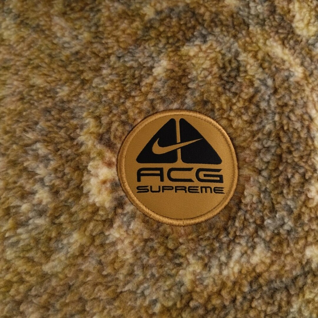 SUPREME シュプリーム 22AW×NIKE ACG Fleece Pullover Gold Snakeskinフリース プルオーバーパーカー  ゴールド スネークスキン ブラウン