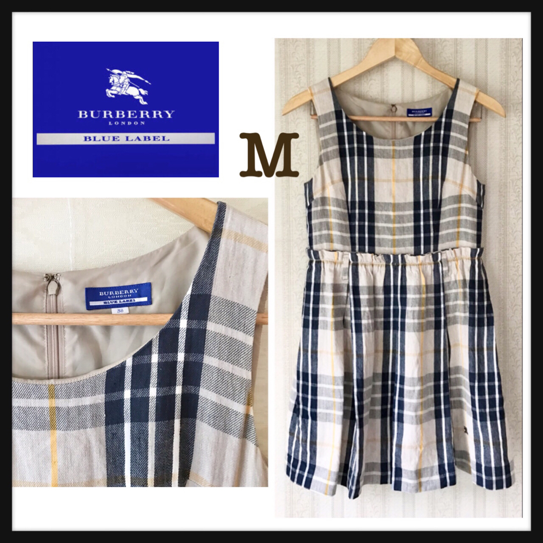 BURBERRY BLUE LABEL バーバリー ノースリーブワンピース M-