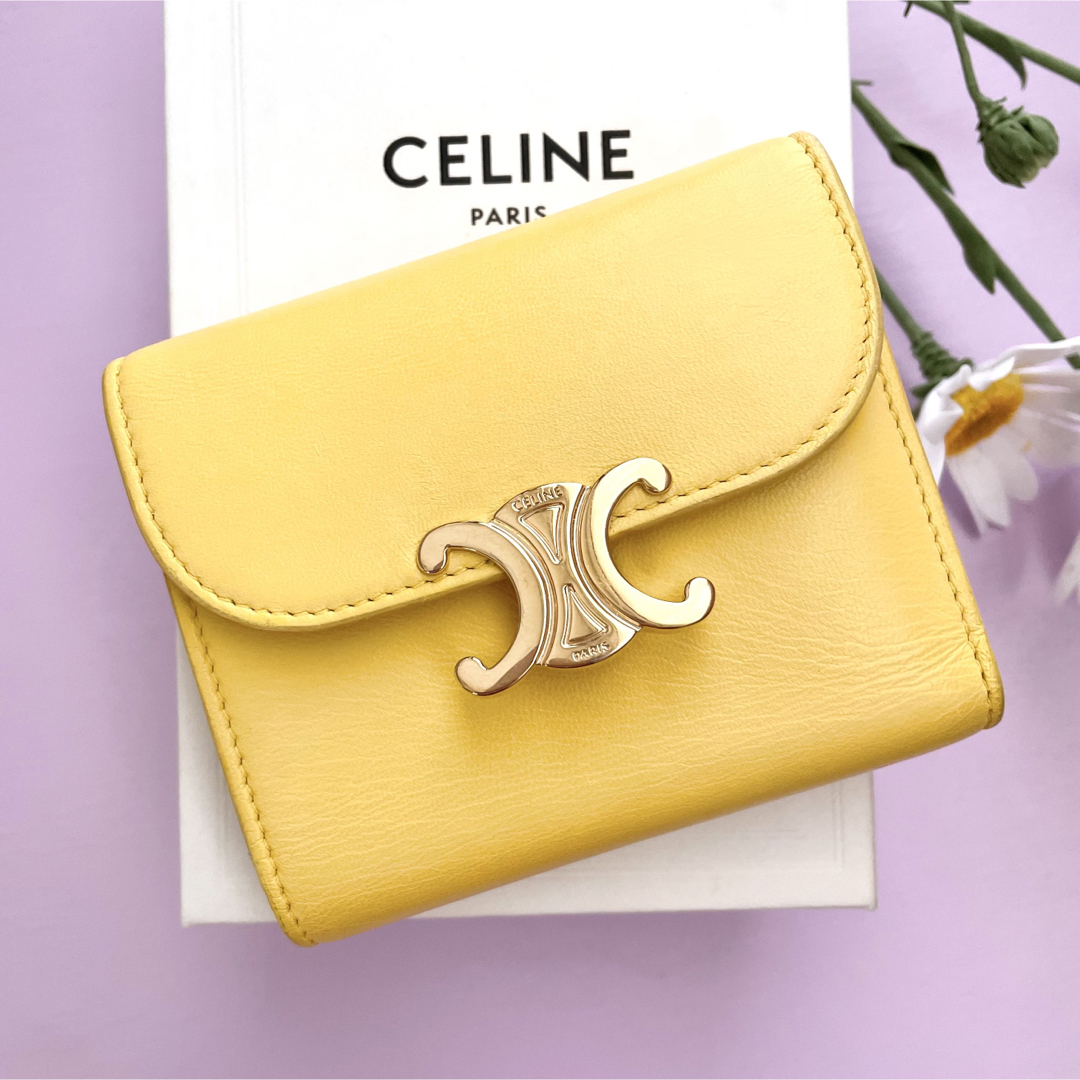 セリーヌ　CELINE 財布　イエローブランド長財布