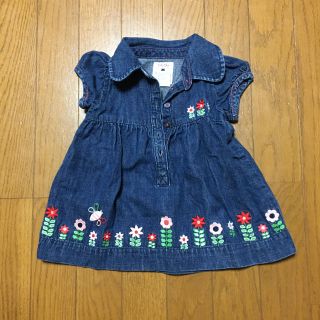 ベビーギャップ(babyGAP)の70 刺繍入り デニム ワンピース(ワンピース)