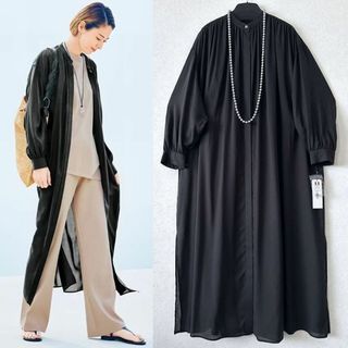 大きいサイズ46*23区 清涼感ALBINI社シアーワンピース*自由区ICB